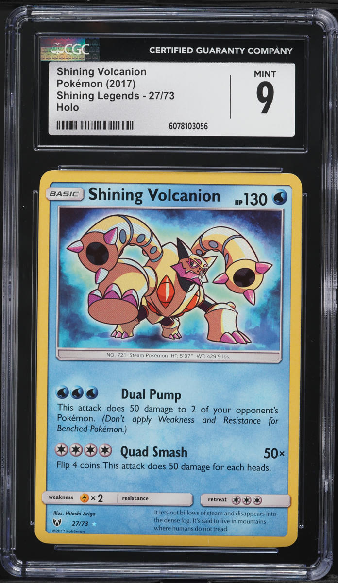 2017 Pokemon Sun & Moon Shining Legends Holo Shining Volcanion #27 CGC 9 MINT