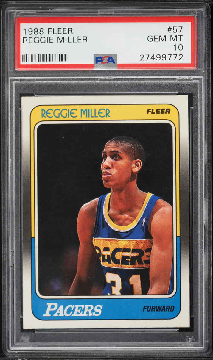 1988 Fleer Basketball Reggie Miller ROOKIE #57 PSA 10 GEM MINT