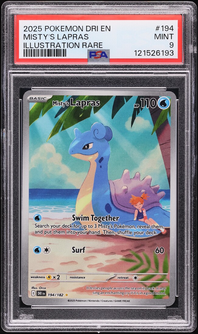 2025 Pokemon Scarlet & Violet Destined Rivals IR Misty's Lapras #194 PSA 9 MINT