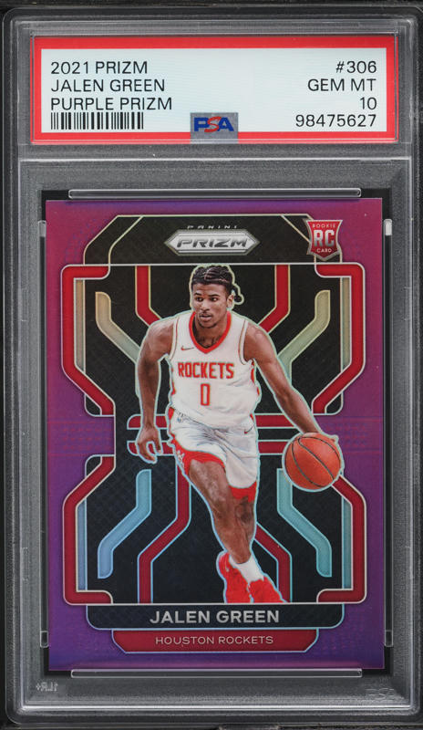 2021 Panini Prizm NBA 75th Jalen Green ROOKIE #306 PSA 9 MINT on