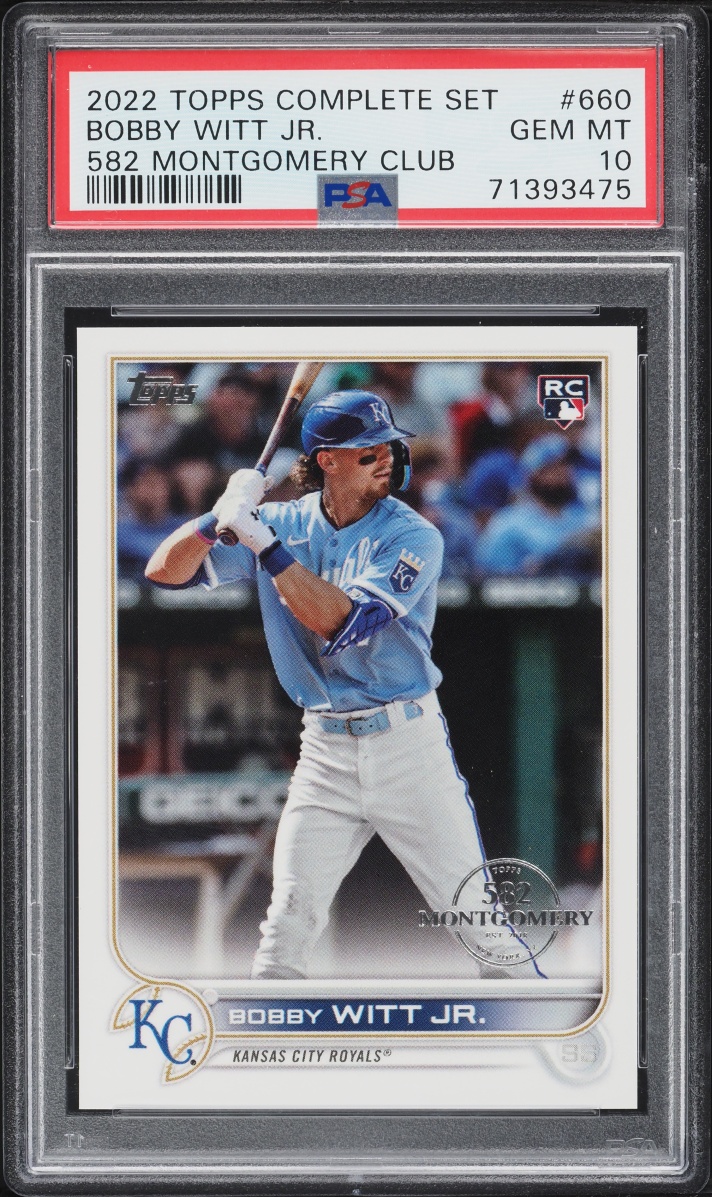 2022 Topps Complete Set 582 Montgomery Club Bobby Witt Jr. ROOKIE #660 PSA 10 GEM MINT