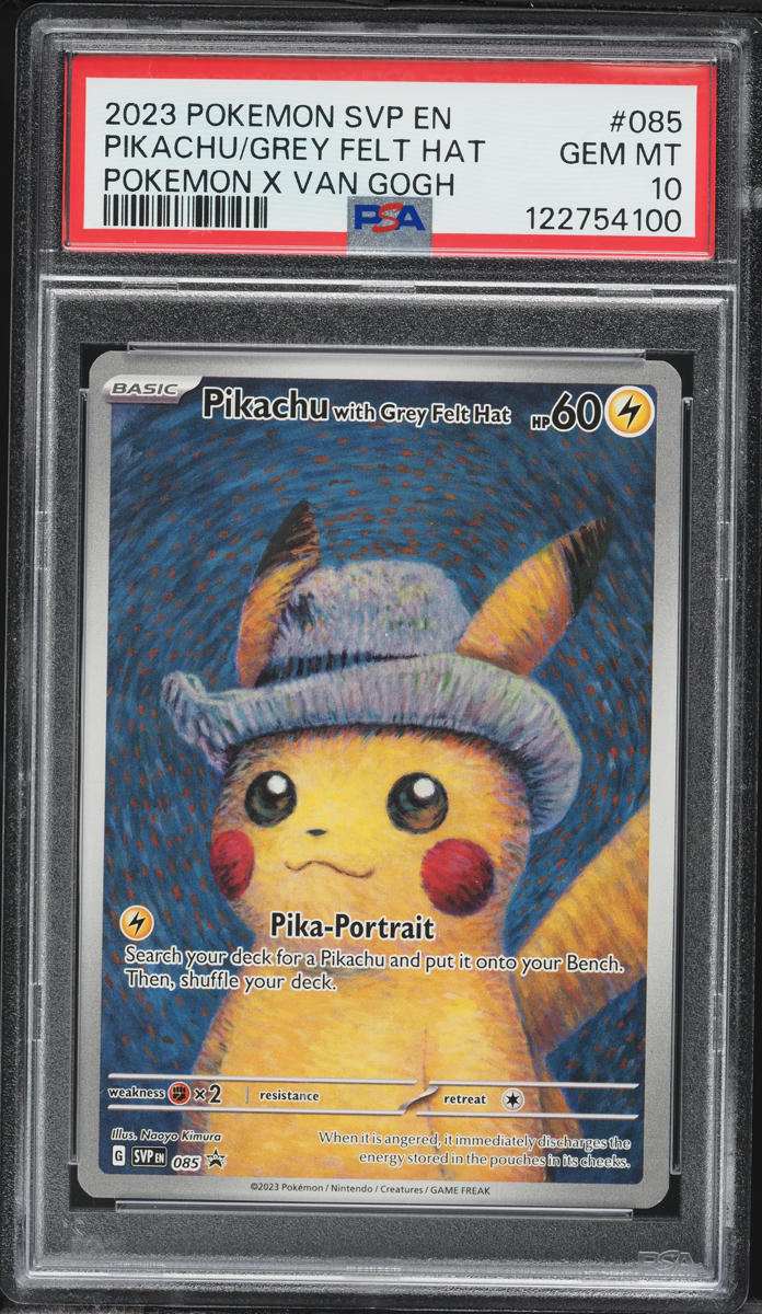 2023 Pokemon Scarlet & Violet Promo Van Gogh Pikachu With Grey Felt Hat #85 PSA 10 GEM MINT