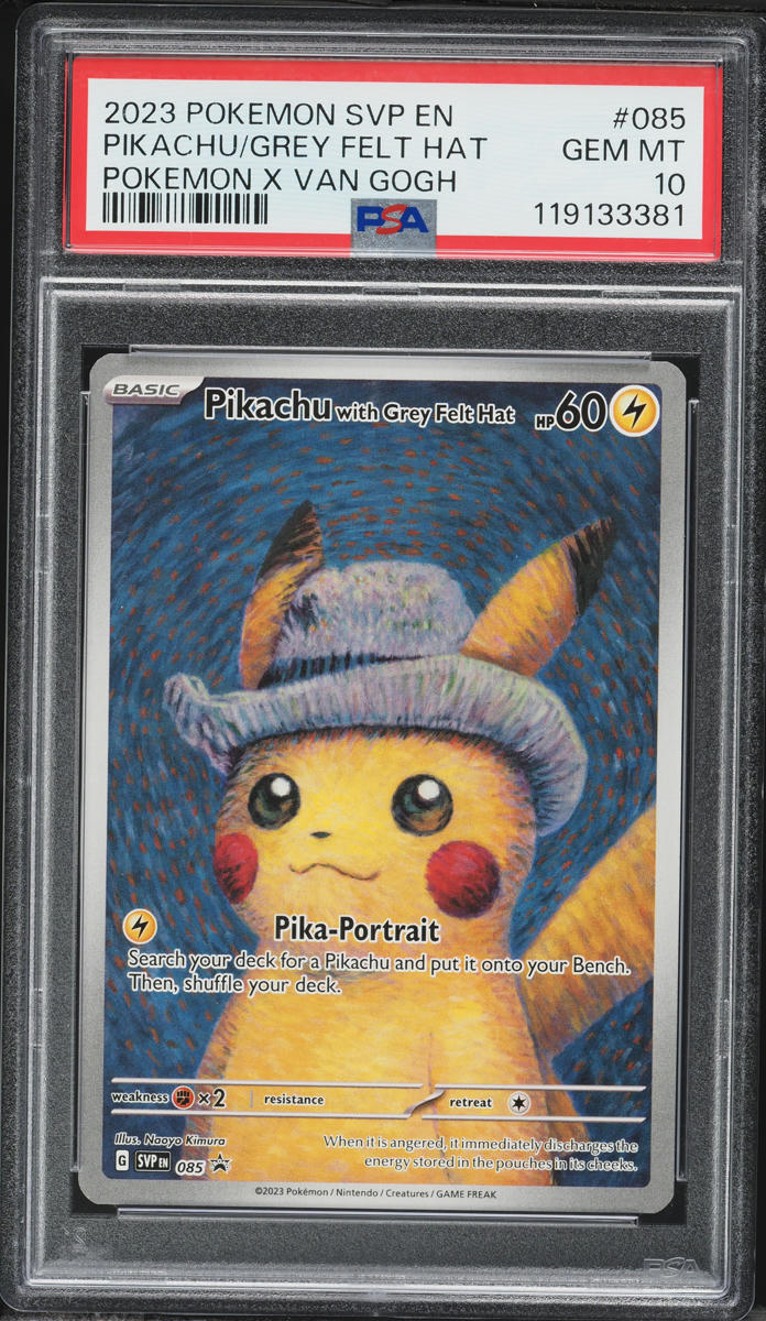 2023 Pokemon Scarlet & Violet Promo Van Gogh Pikachu With Grey Felt Hat #85 PSA 10 GEM MINT
