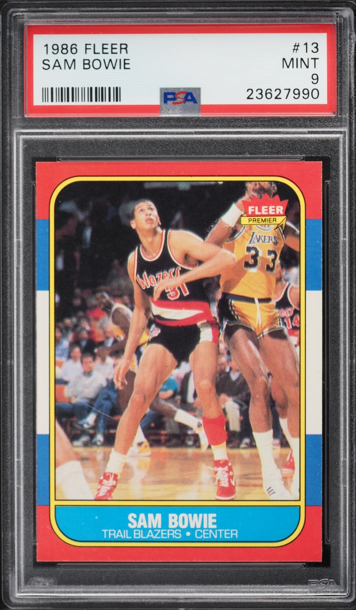 1986 Fleer Basketball Sam Bowie ROOKIE #13 PSA 9 MINT