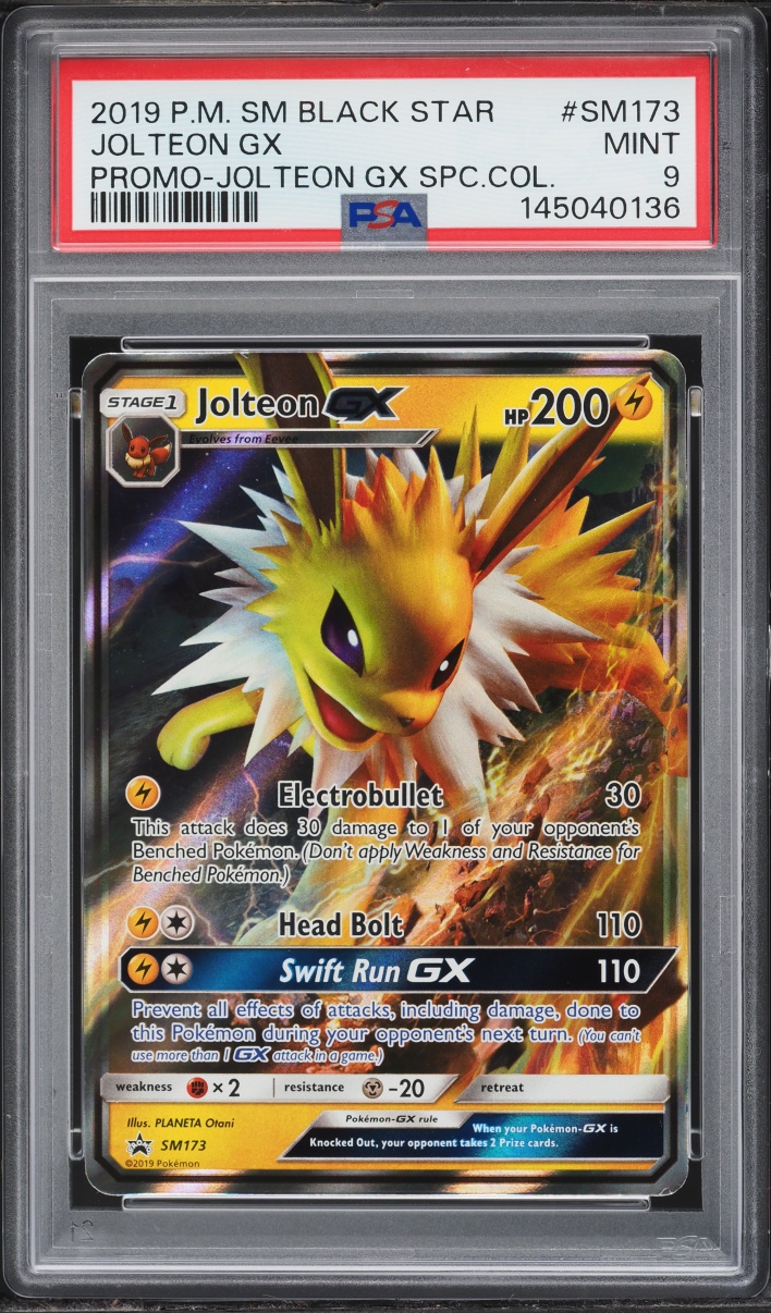 2019 Pokemon Sun & Moon Promo Special Collection Full Art Jolteon GX #SM173 PSA 9 MINT