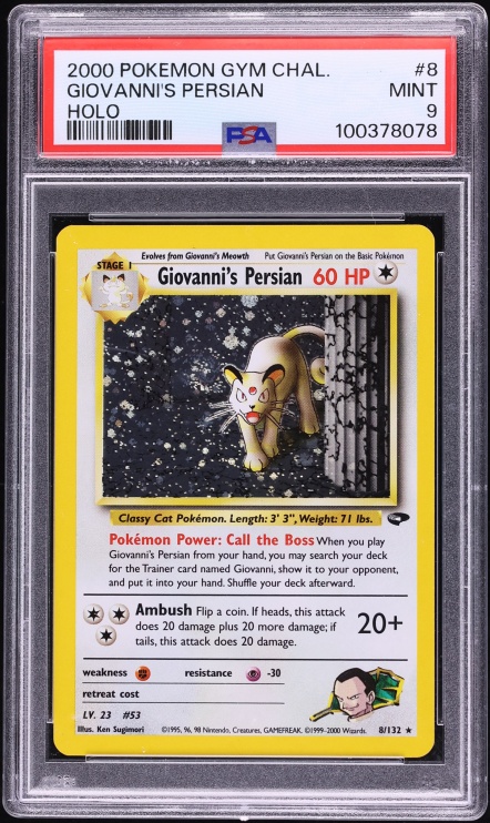 2000 Pokemon Gym Challenge Holo Giovanni's Persian #8 PSA 9 MINT