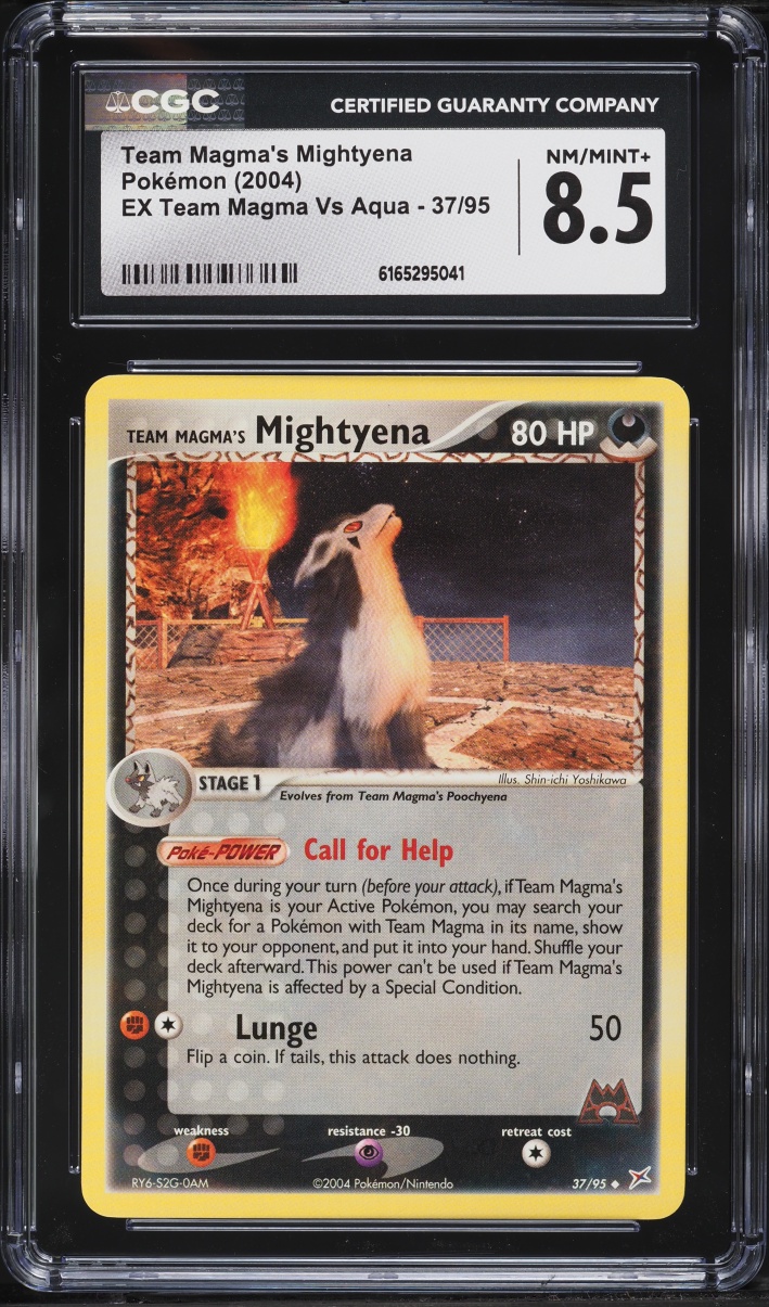 2004 Pokemon EX Team Magma Vs Aqua Team Magma's Mightyena #37 CGC 8.5 NM-MT+