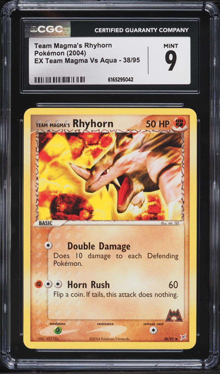 2004 Pokemon EX Team Magma Vs Aqua Team Magma's Rhyhorn #38 CGC 9 MINT
