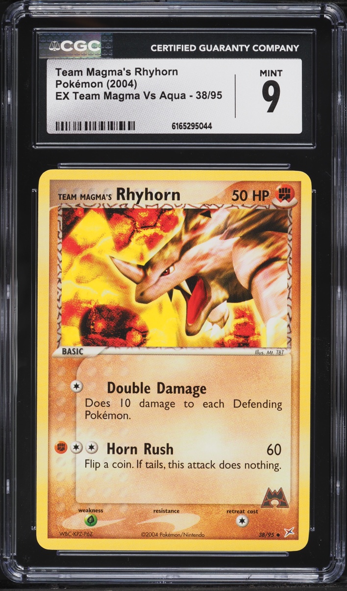 2004 Pokemon EX Team Magma Vs Aqua Team Magma's Rhyhorn #38 CGC 9 MINT
