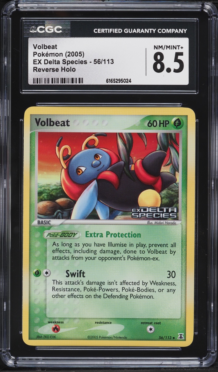 2005 Pokemon EX Delta Species Reverse Holo Volbeat #56 CGC 8.5 NM-MT+
