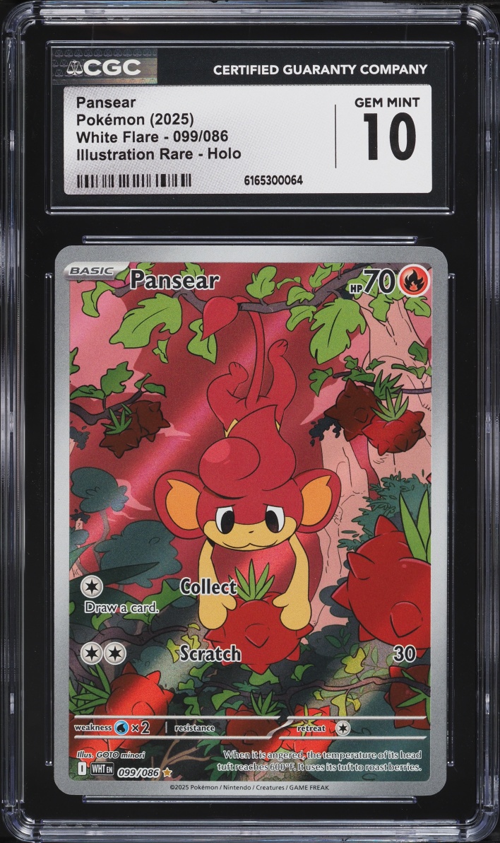 2025 Pokemon Scarlet & Violet White Flare IR Pansear #99 CGC 10 GEM MINT