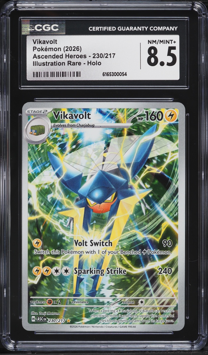 2026 Pokemon Mega Evolution Ascended Heroes IR Vikavolt #230 CGC 8.5 NM-MT+