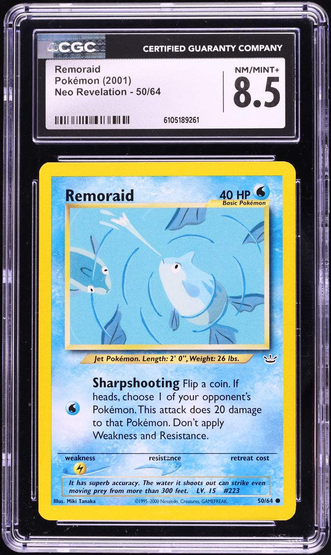 2001 Pokemon Neo Revelation Remoraid #50 CGC 8.5 NM-MT+