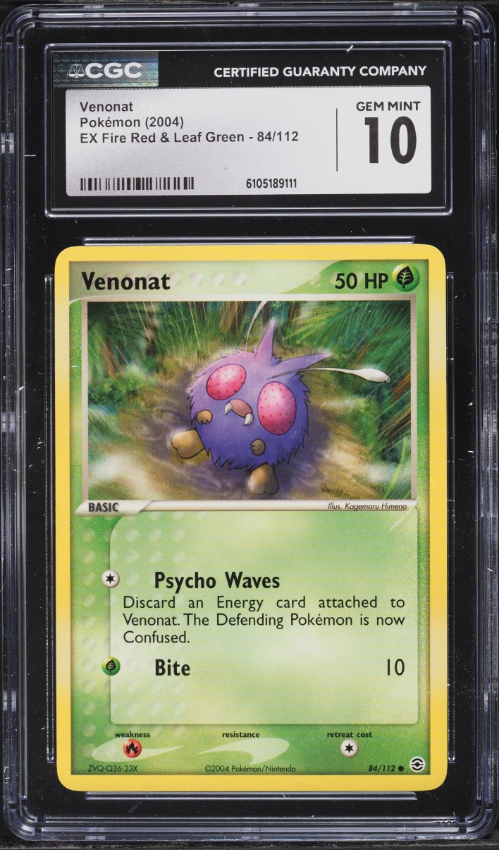 2004 Pokemon EX Fire Red & Leaf Green Venonat #84 CGC 10 GEM MINT