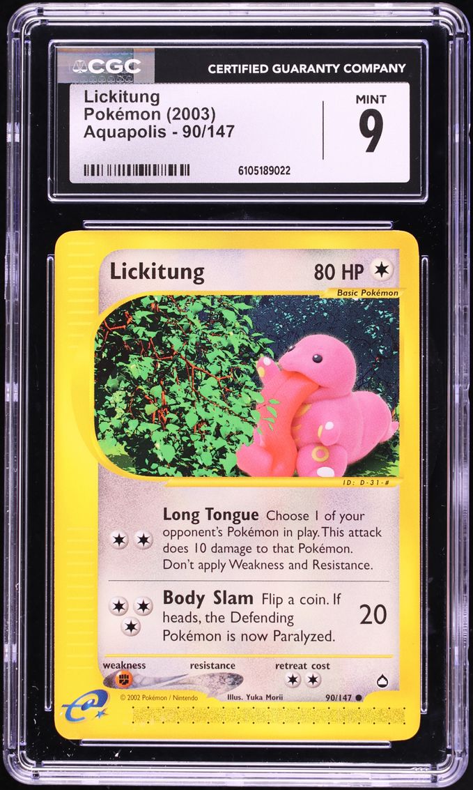 2003 Pokemon Aquapolis Lickitung #90 CGC 9 MINT