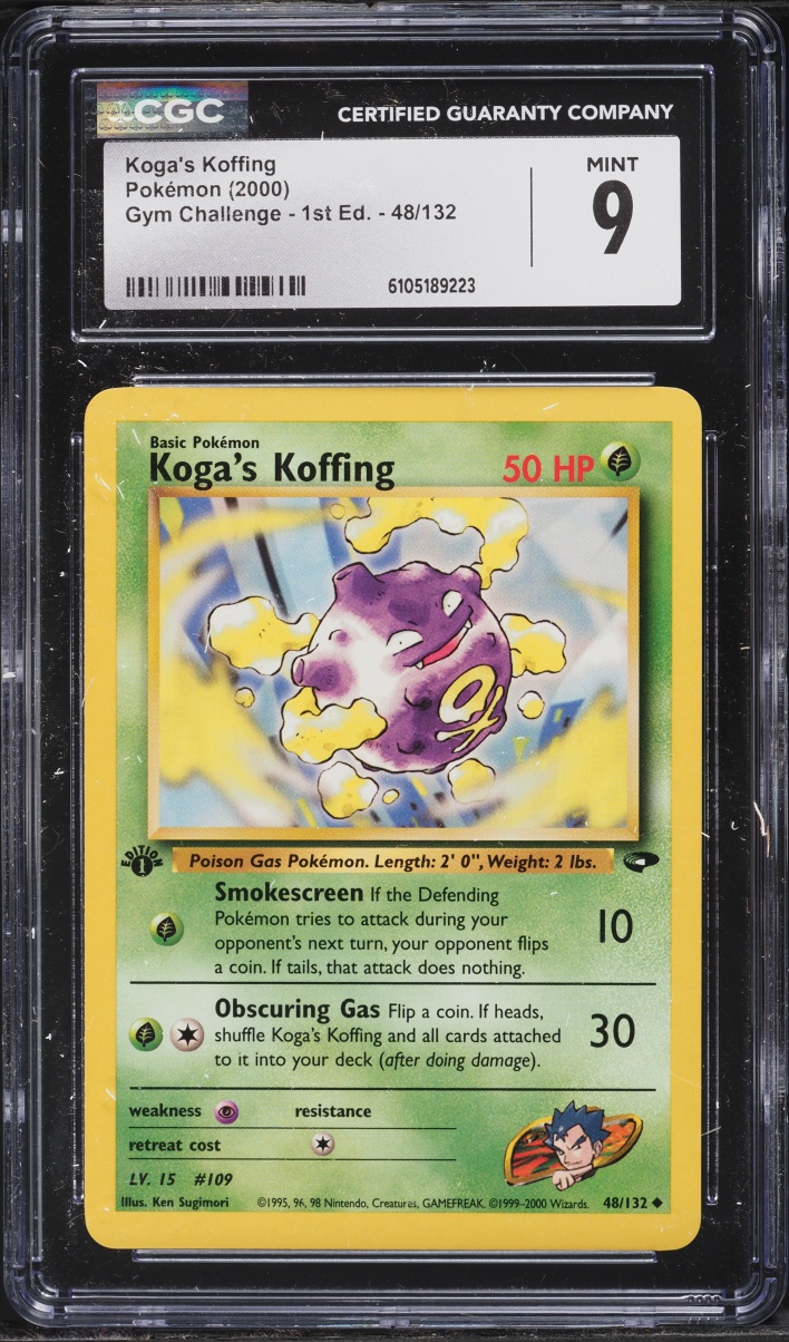 2000 Pokemon Gym Challenge 1st Edition Koga's Koffing #48 CGC 9 MINT