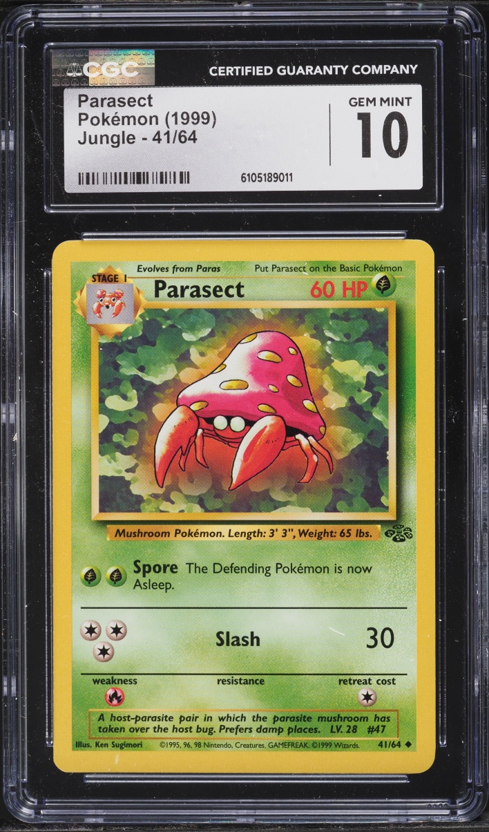 1999 Pokemon Jungle Parasect #41 CGC 10 GEM MINT