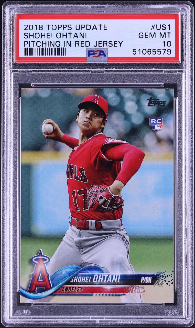 2018 Topps Update Pitching In Red Jersey Shohei Ohtani ROOKIE #US1 PSA 10 GEM MINT
