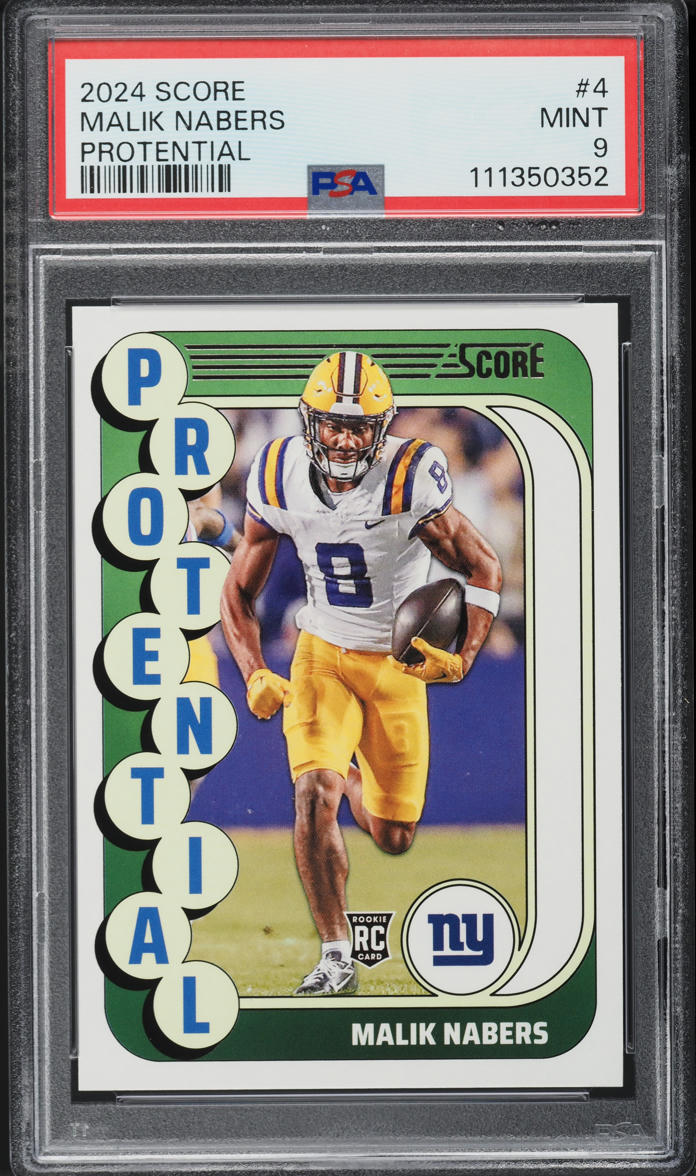 2024 Score Protential Malik Nabers ROOKIE #4 PSA 9 MINT