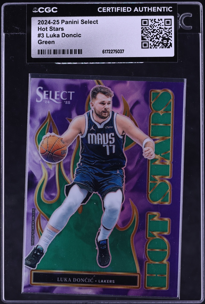 2024 Select Hot Stars Green Prizm Luka Doncic #3 CGC AUTH