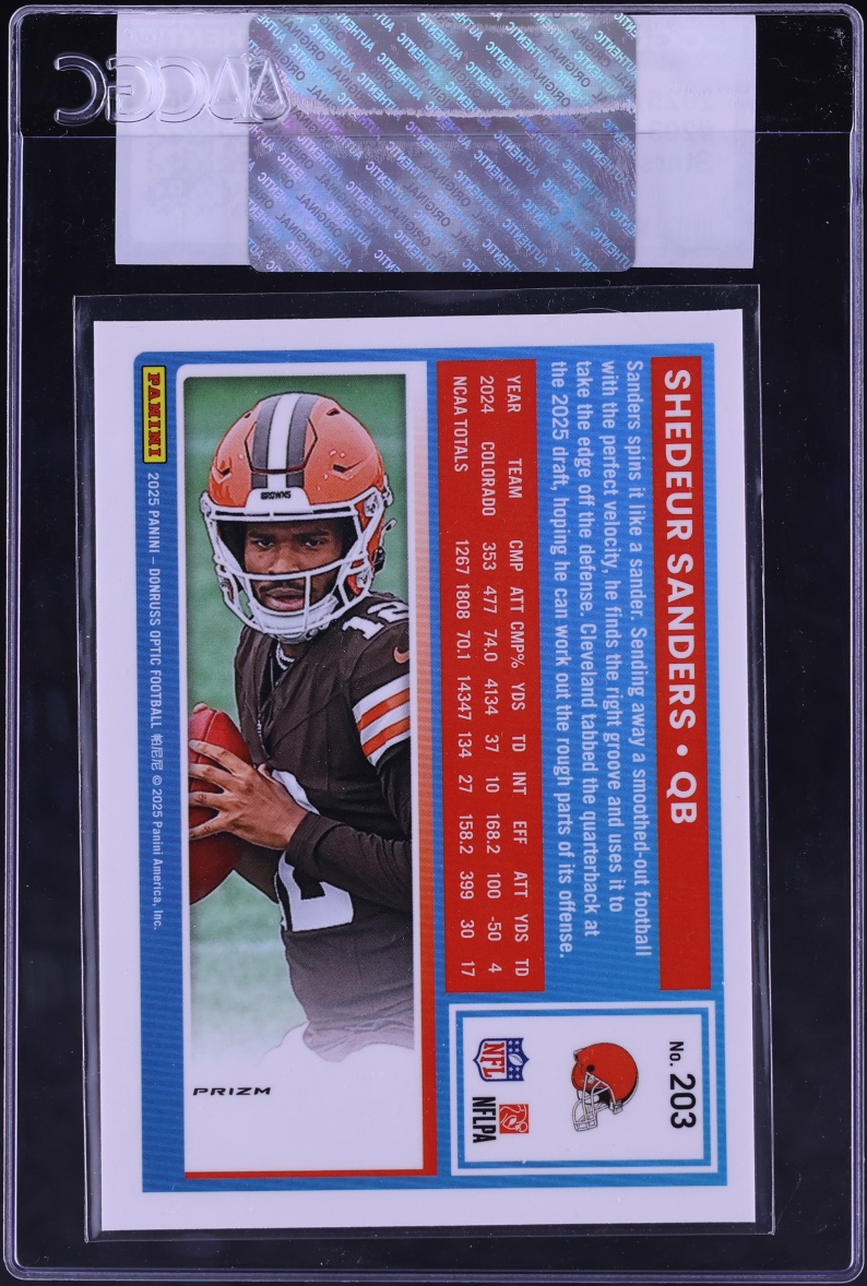 2025 Donruss Optic Stars Shedeur Sanders ROOKIE #203 CGC AUTH