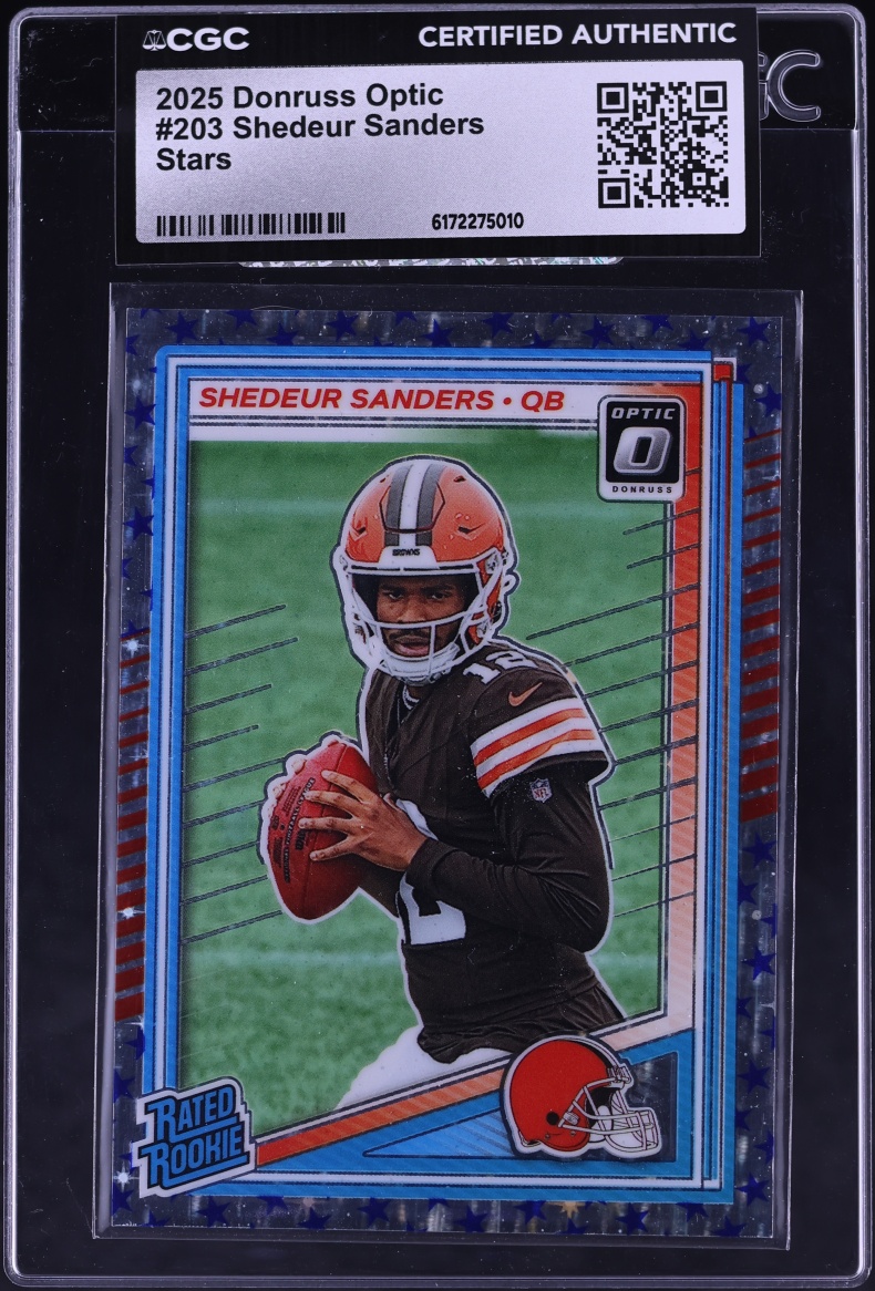 2025 Donruss Optic Stars Shedeur Sanders ROOKIE #203 CGC AUTH