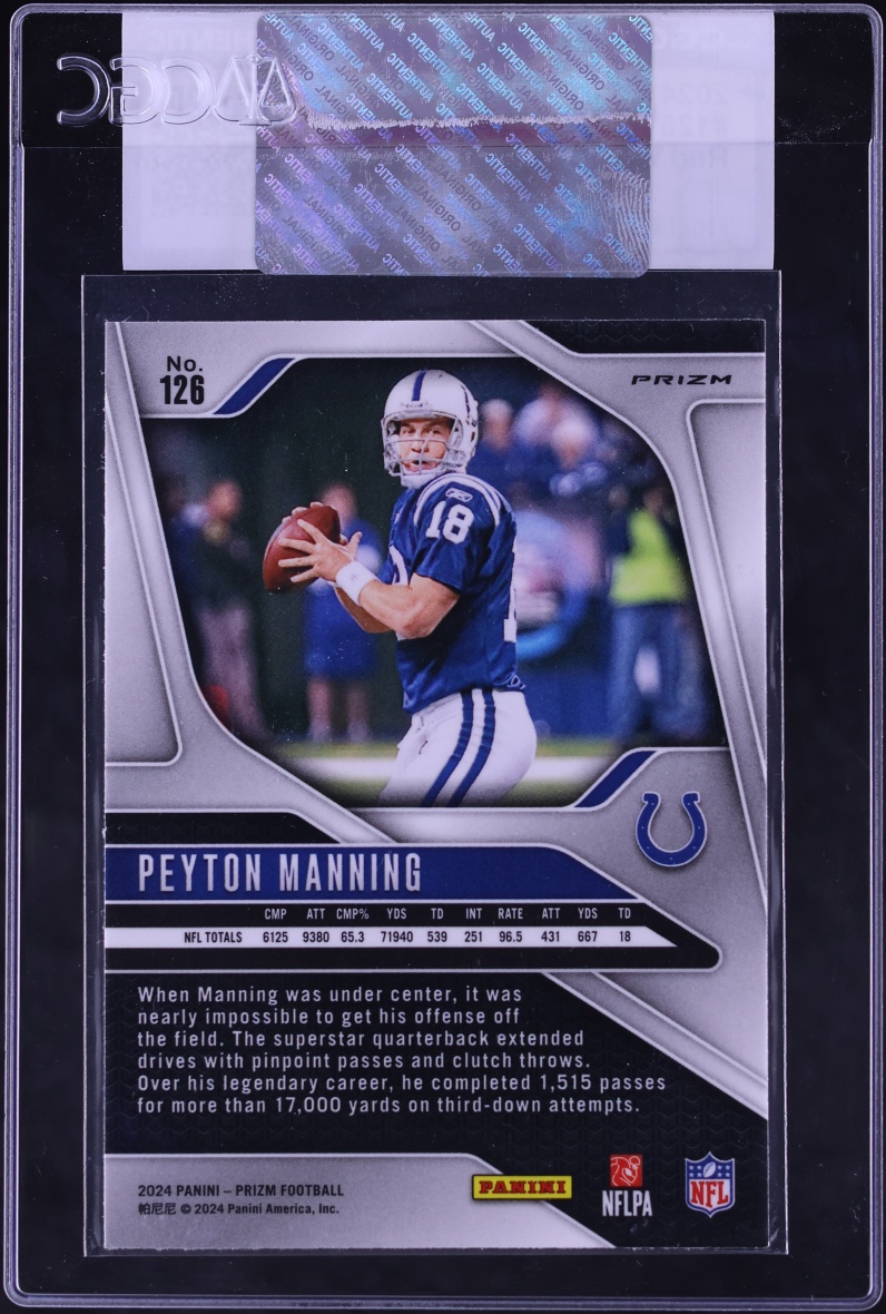 2024 Panini Prizm Red White & Blue Peyton Manning #126 CGC AUTH