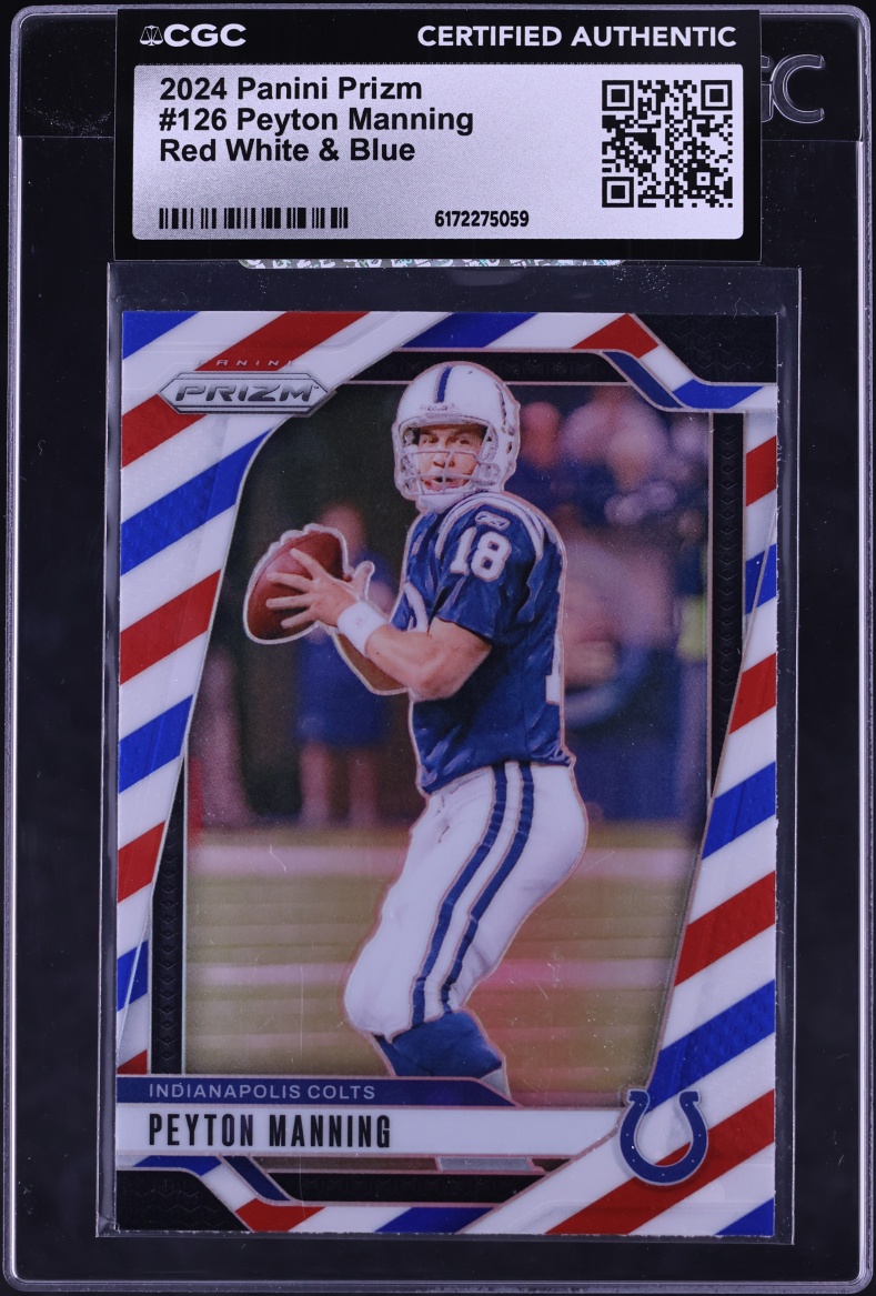 2024 Panini Prizm Red White & Blue Peyton Manning #126 CGC AUTH
