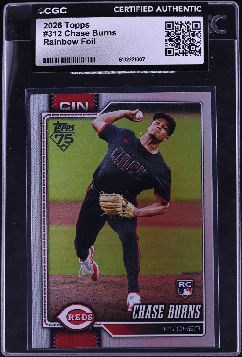 2026 Topps Rainbow Foil Chase Burns ROOKIE #312 CGC AUTH