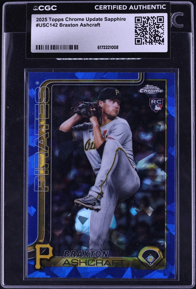 2025 Topps Chrome Update Sapphire Braxton Ashcraft ROOKIE #USC142 CGC AUTH