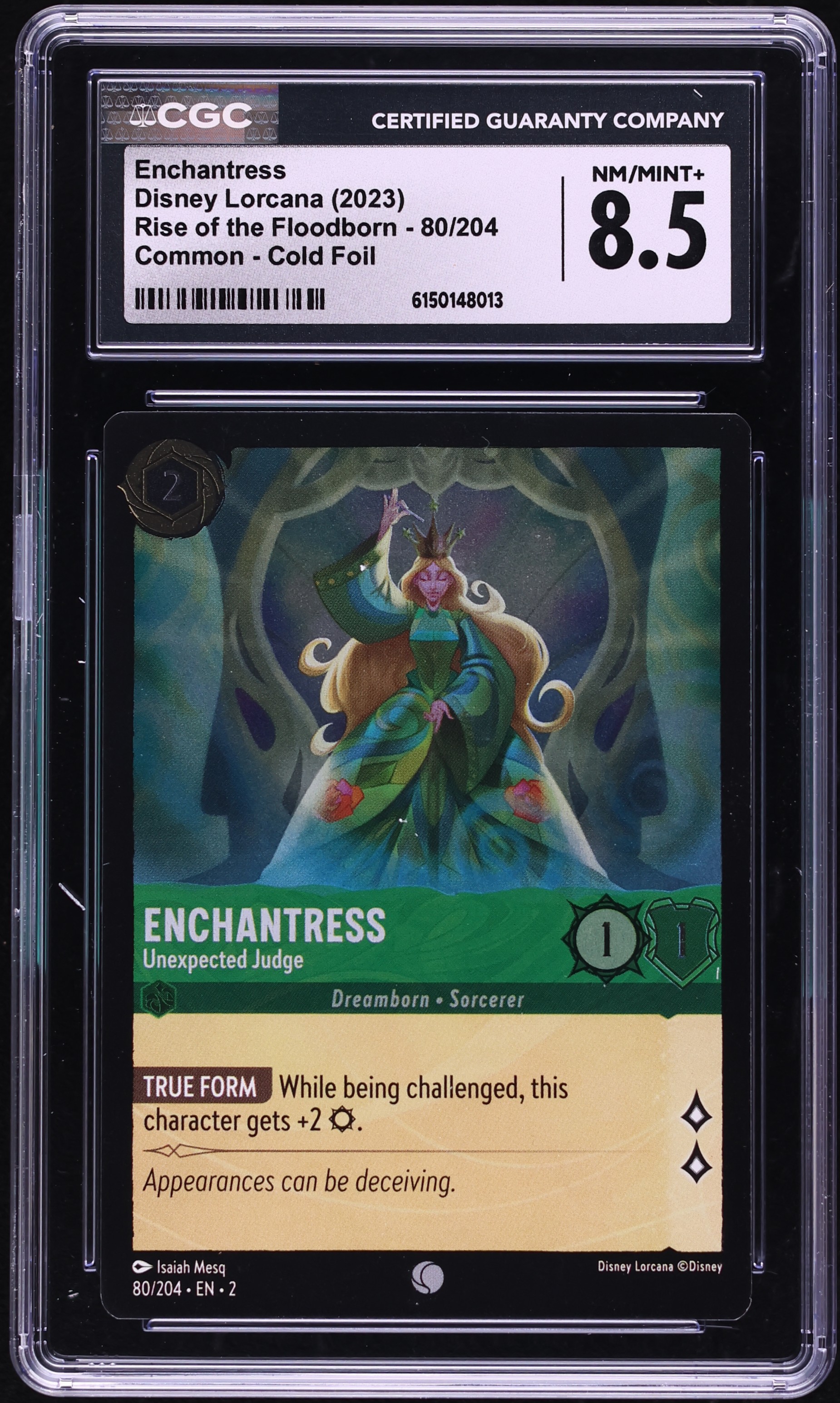 2023 Disney Lorcana Rise Of The Floodborn Cold Foil Enchantress Unexpected Judge CGC 8.5 NM-MT+
