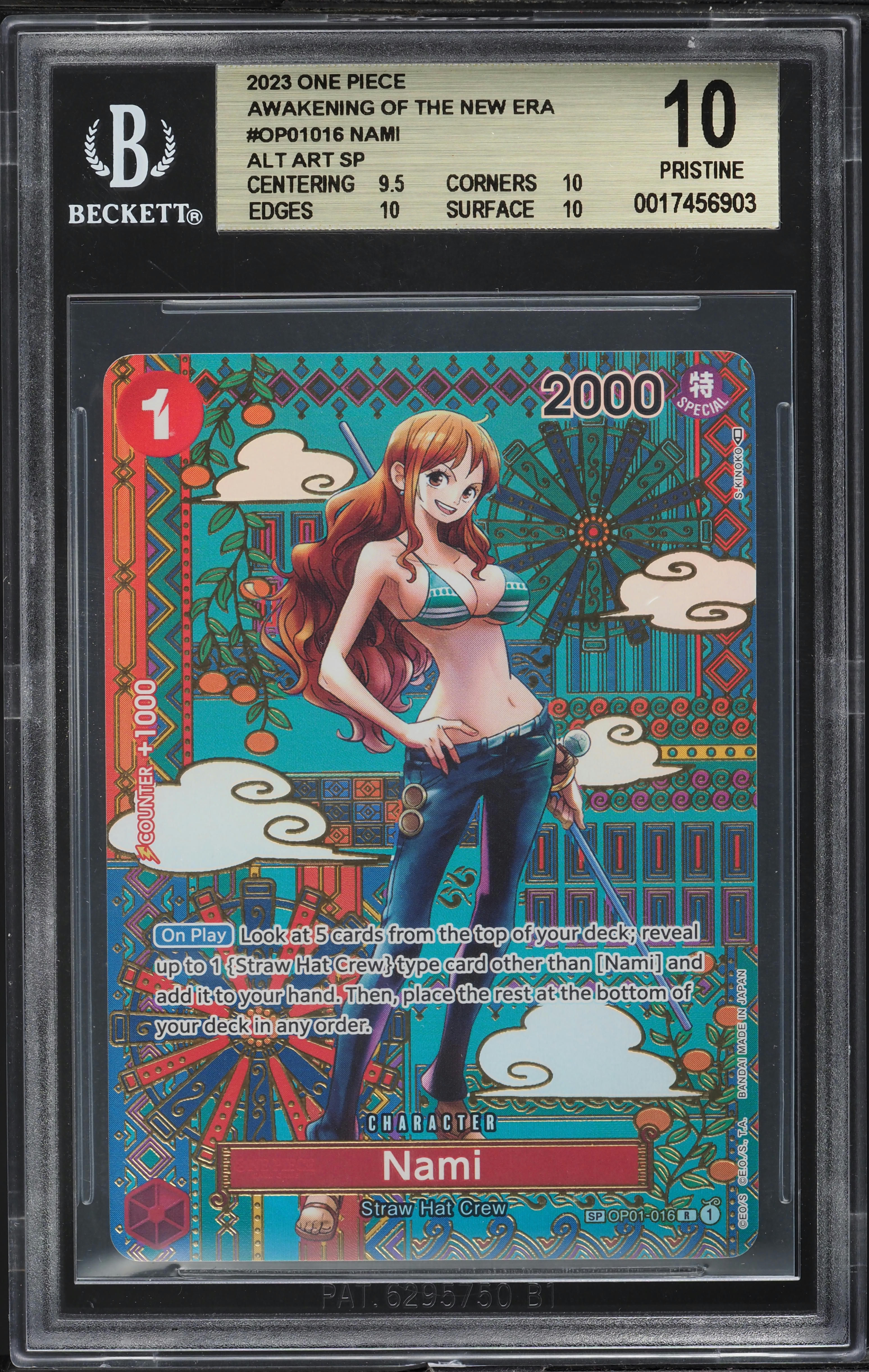PSA 10 Nami OP01-016 Special Alt Art One Piece Card