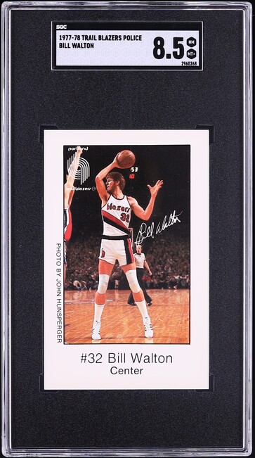 1977 Trail Blazers Police Basketball Bill Walton SGC 8.5 NM-MT+
