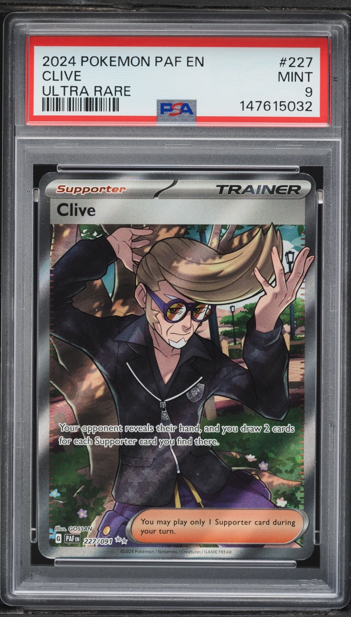 2024 Pokemon Scarlet & Violet Paldean Fates Full Art Clive #227 PSA 9 MINT
