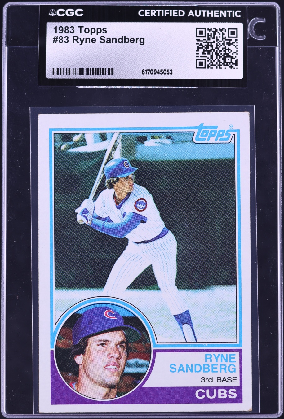1983 Topps Ryne Sandberg ROOKIE #83 CGC AUTH