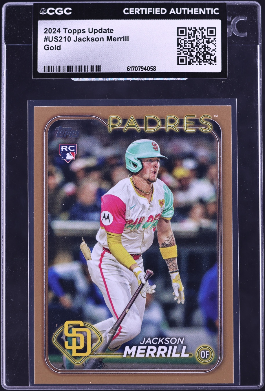 2024 Topps Update Gold Jackson Merrill ROOKIE /2024 #US210 CGC AUTH
