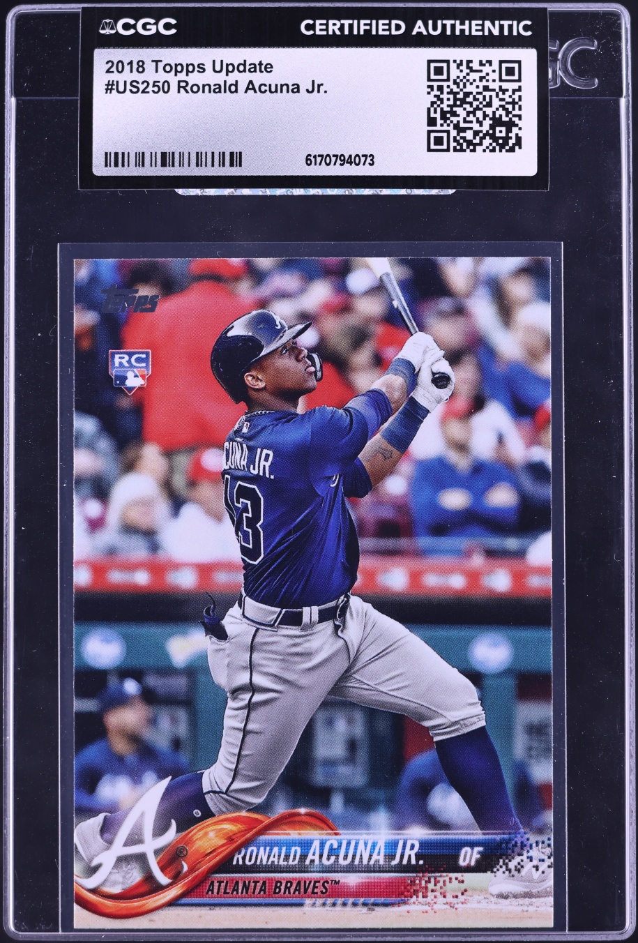2018 Topps Update Ronald Acuna Jr. ROOKIE #US250 CGC AUTH