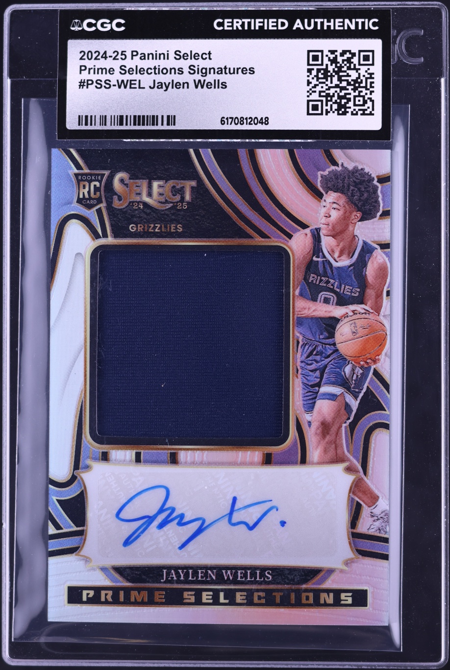 2024 Select Prime Selections Signatures Jaylen Wells ROOKIE PATCH AUTO /99 #PSS-WEL CGC AUTH