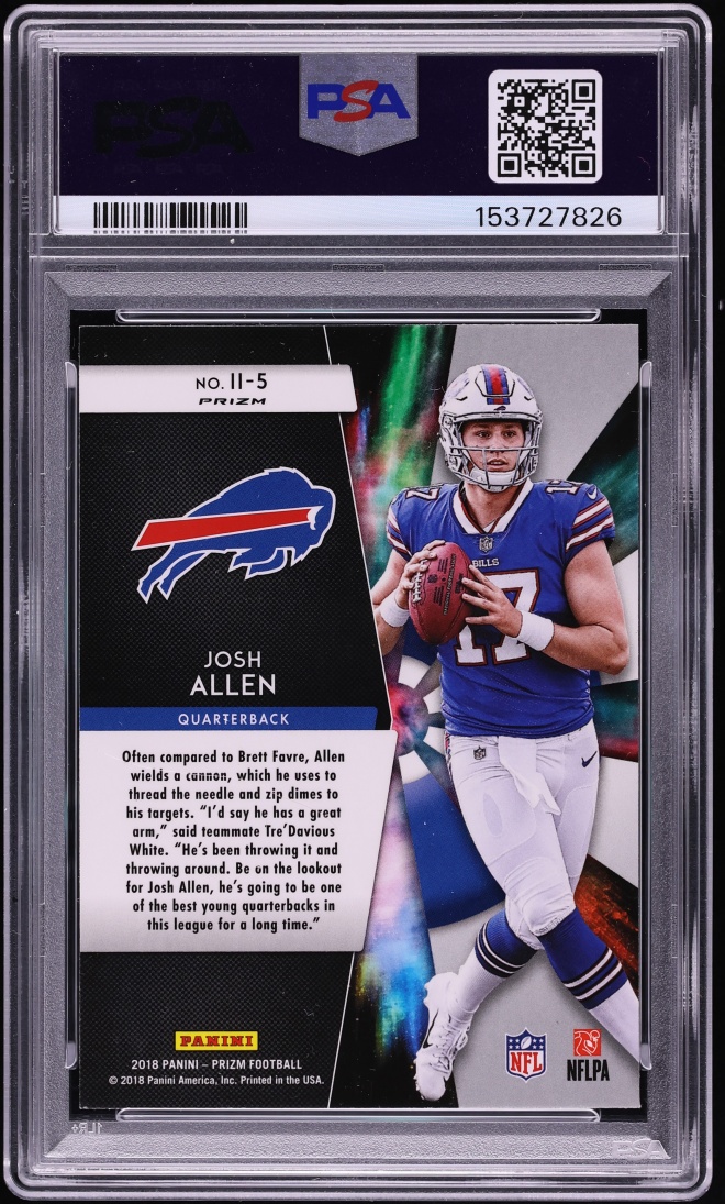 2018 Panini Prizm Instant Impact Josh Allen ROOKIE #II-5 PSA 9 MINT