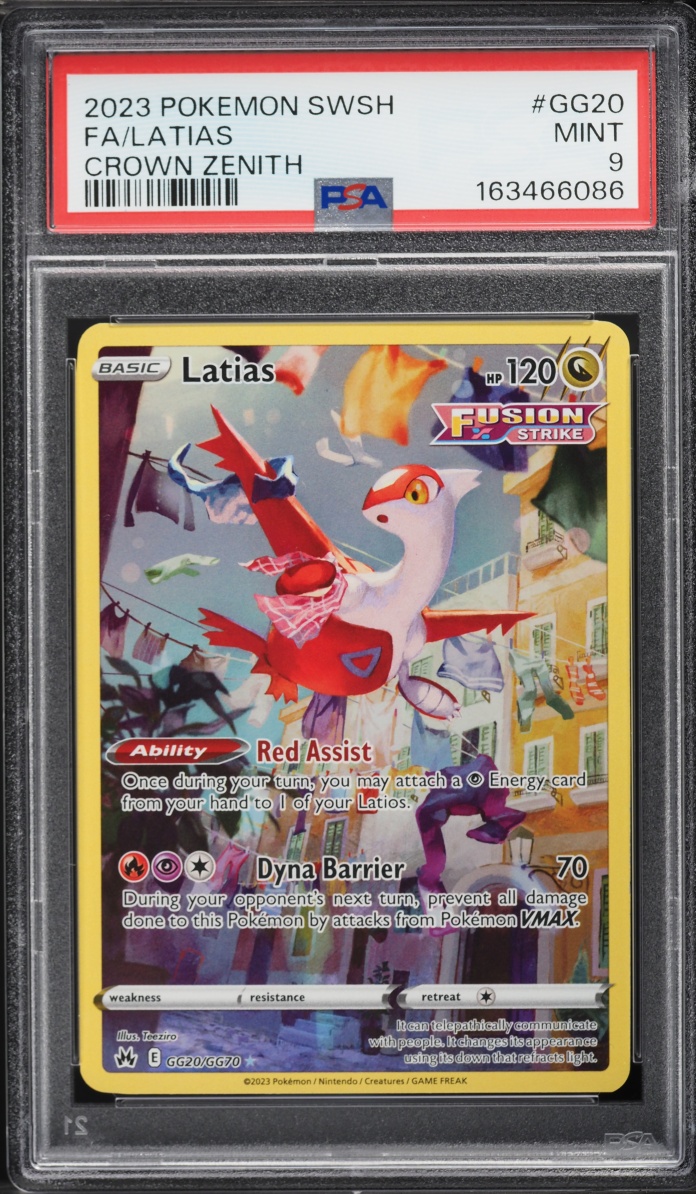 2023 Pokemon Sword & Shield Crown Zenith Full Art Latias #GG20 PSA 9 MINT