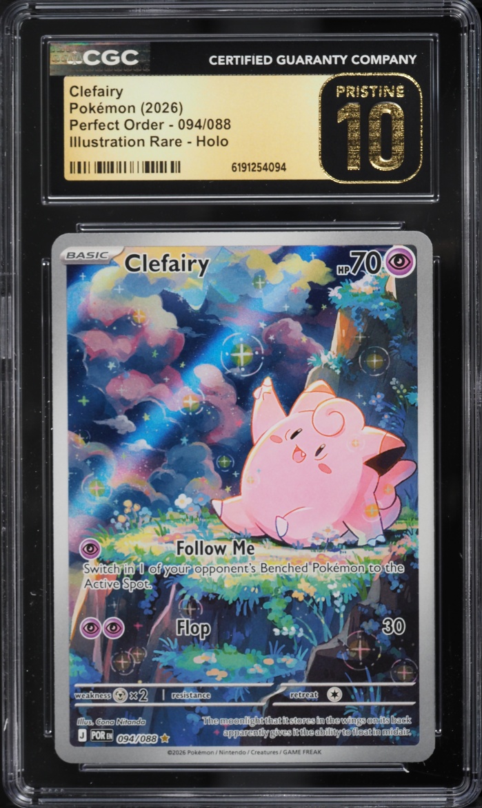 2026 Pokemon Mega Evolution Perfect Order IR Clefairy #94 CGC 10 PRISTINE