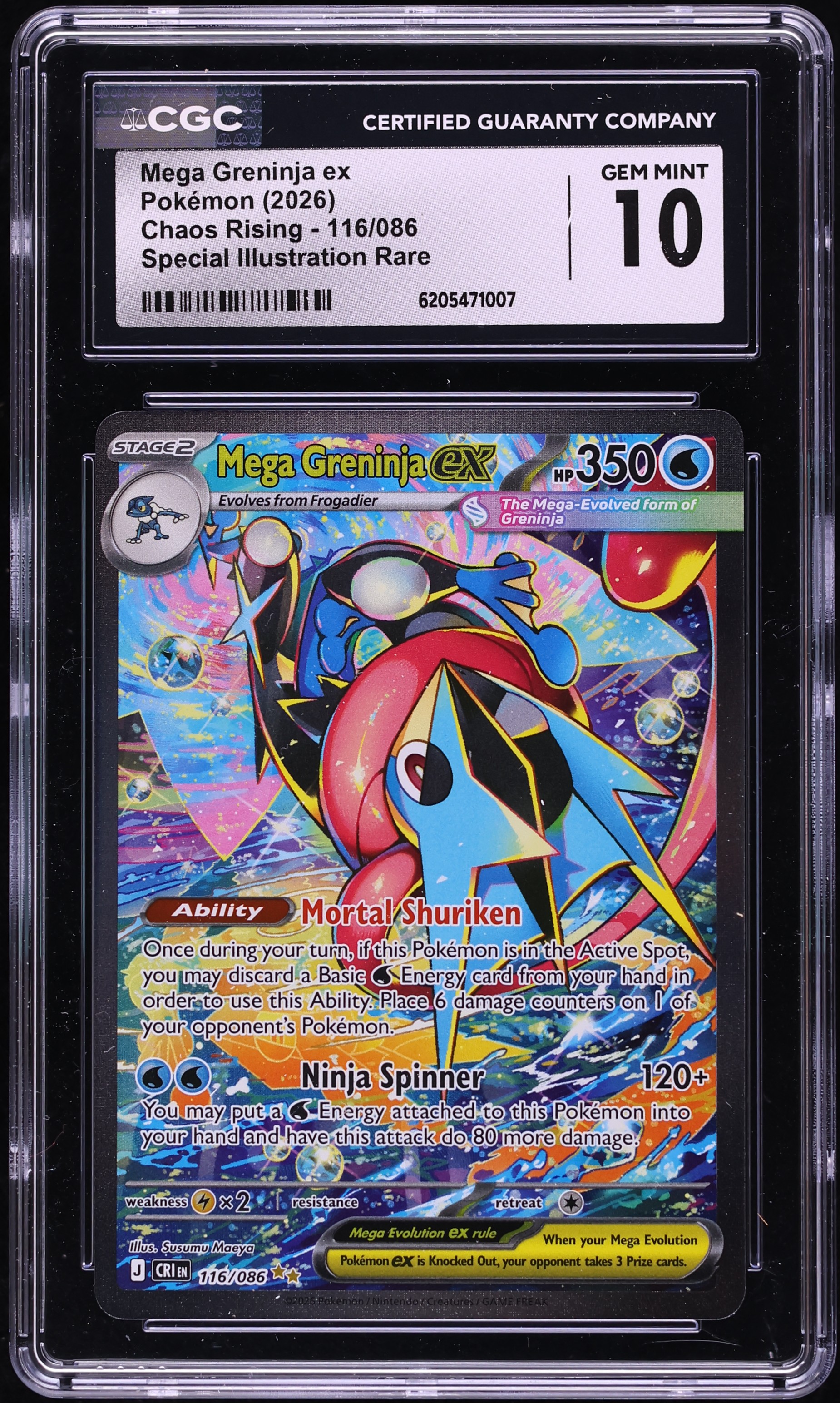2026 Pokemon Mega Evolution Chaos Rising SIR Mega Greninja Ex #116 CGC 10 GEM MINT