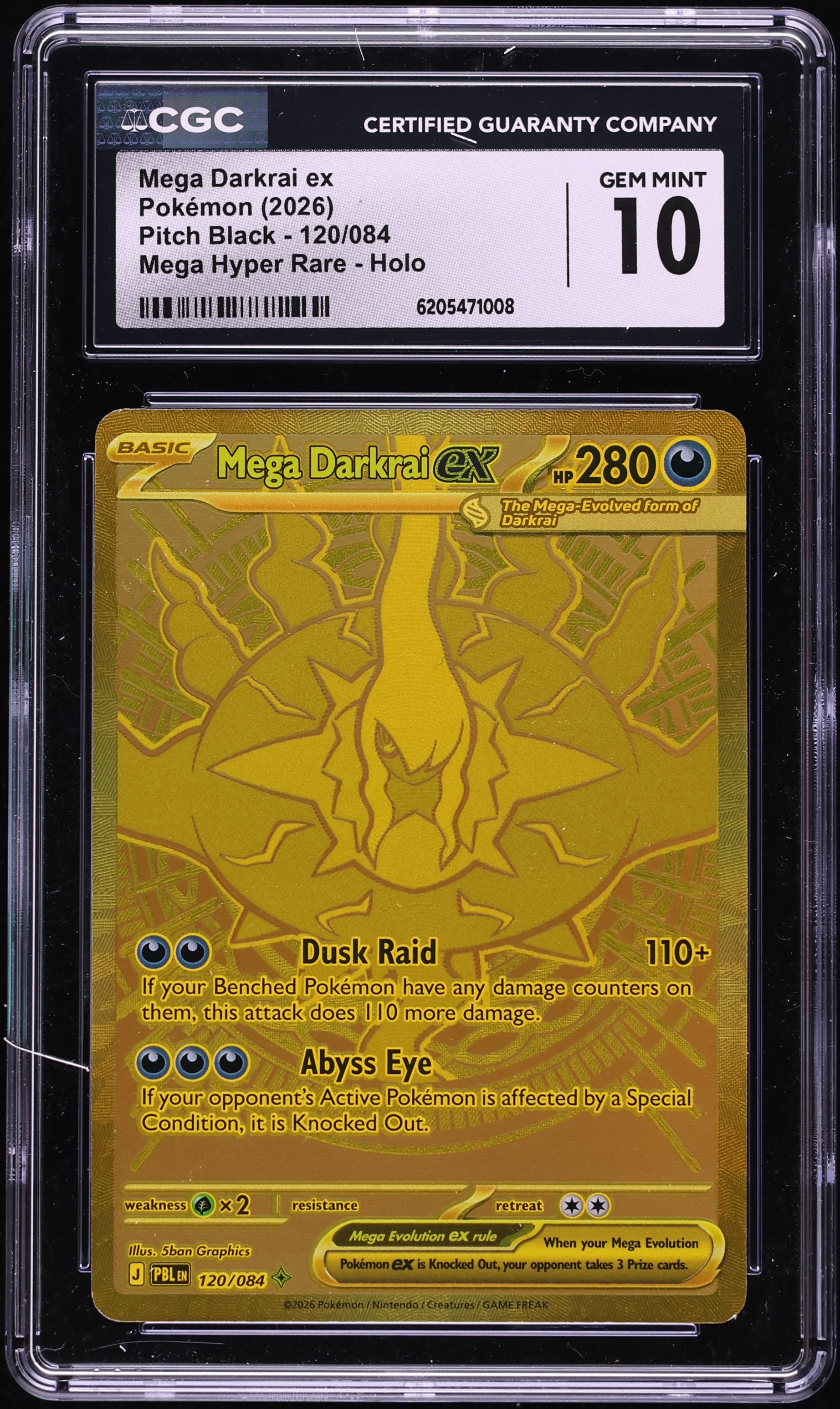 2026 Pokemon Mega Evolution Pitch Black MHR Mega Darkrai Ex #120 CGC 10 GEM MINT