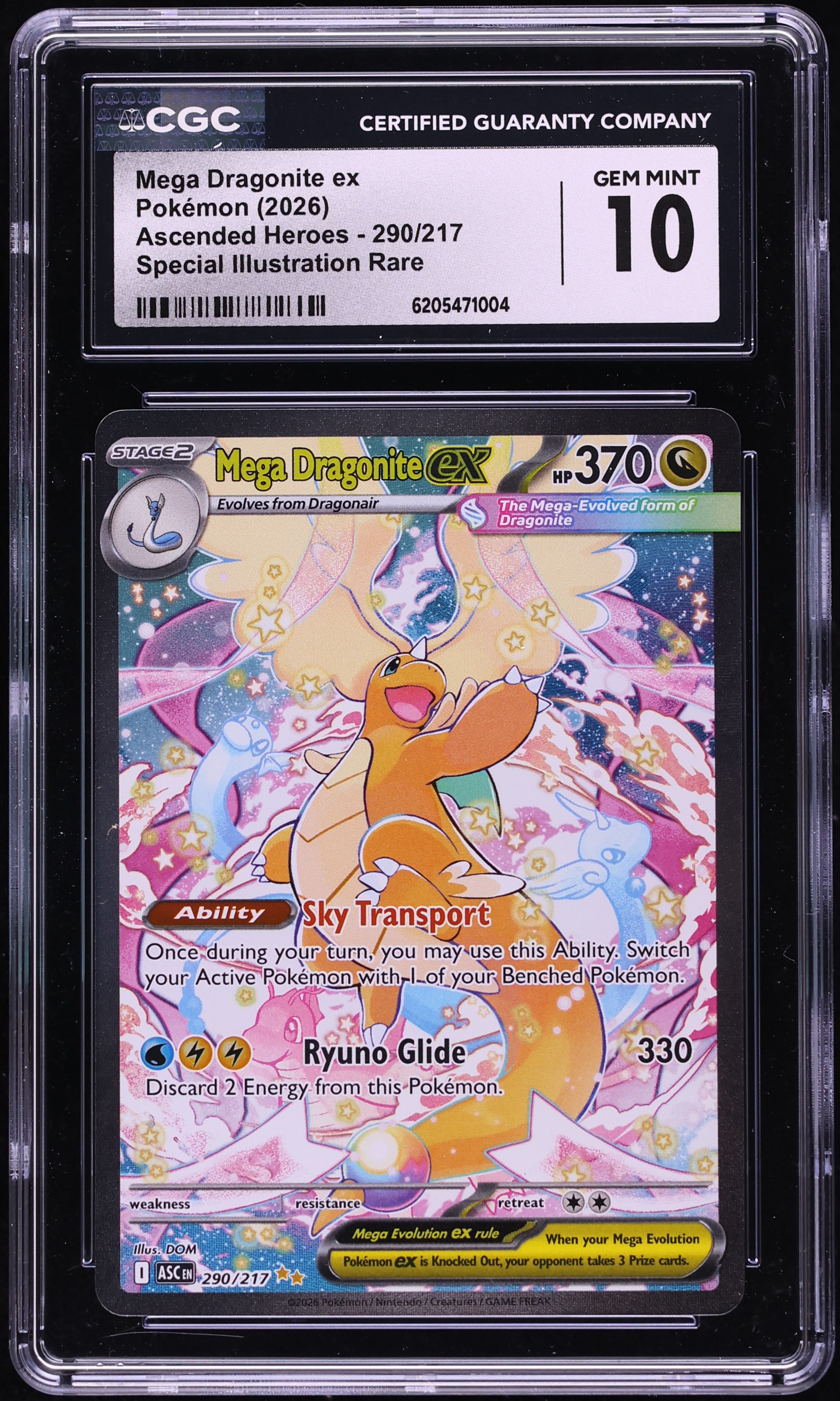 2026 Pokemon Mega Evolution Ascended Heroes SIR Mega Dragonite Ex #290 CGC 10 GEM MINT