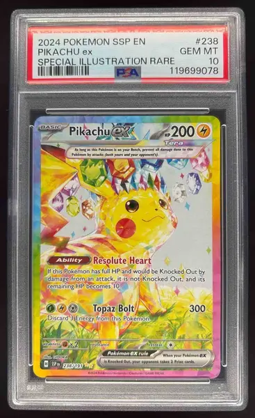 2024 Pokemon SV Surging Sparks - SSP EN #238/191 Pikachu Ex PSA 10