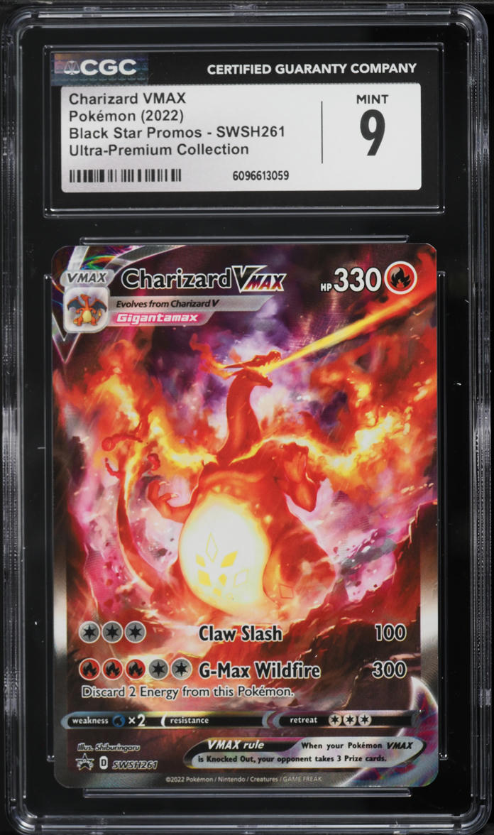 2022 Pokemon Sword & Shield Promo Ultra Premium Alt Art Charizard VMAX #SWSH261 CGC 9 MINT