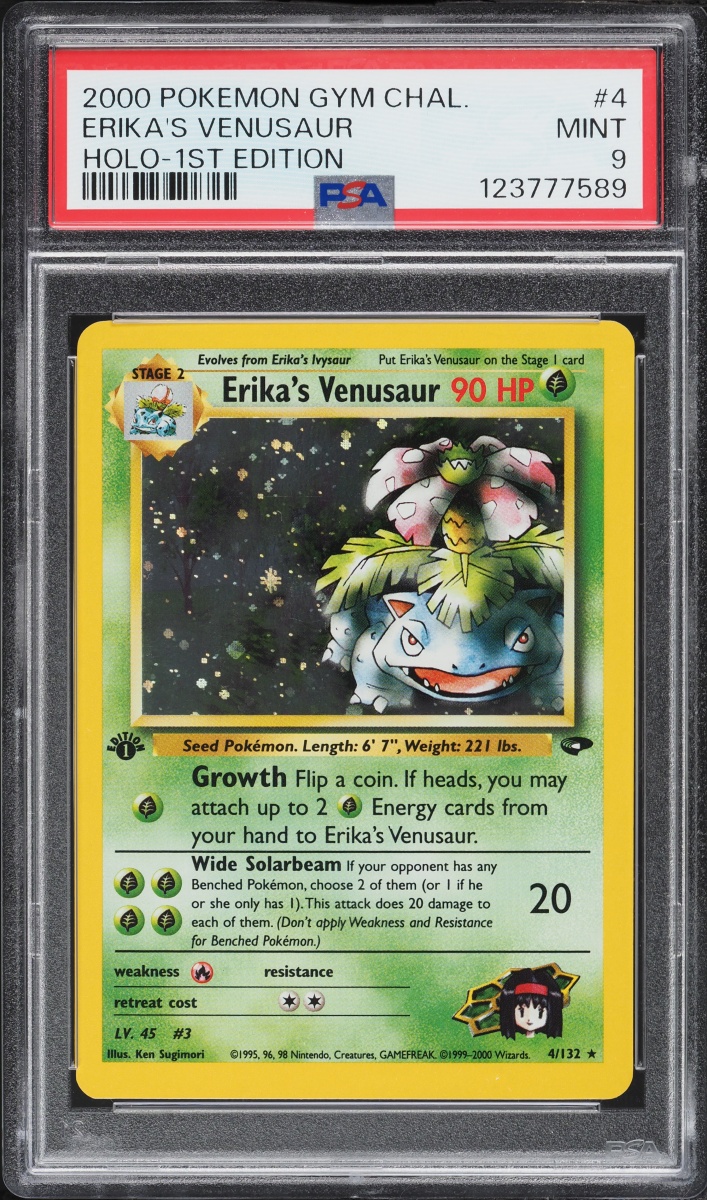 2000 Pokemon Gym Challenge 1st Edition Holo Erika's Venusaur #4 PSA 9 MINT