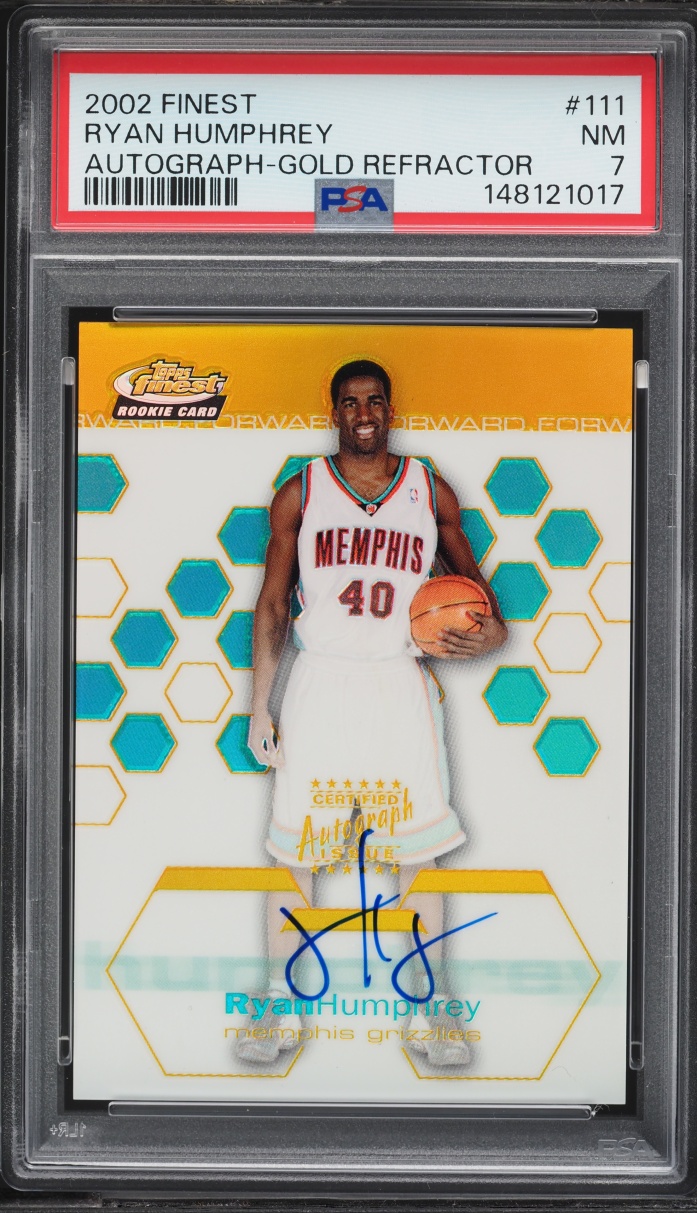 2002 Finest Gold Refractors Ryan Humphrey ROOKIE AUTO /25 #111 PSA 7 NRMT
