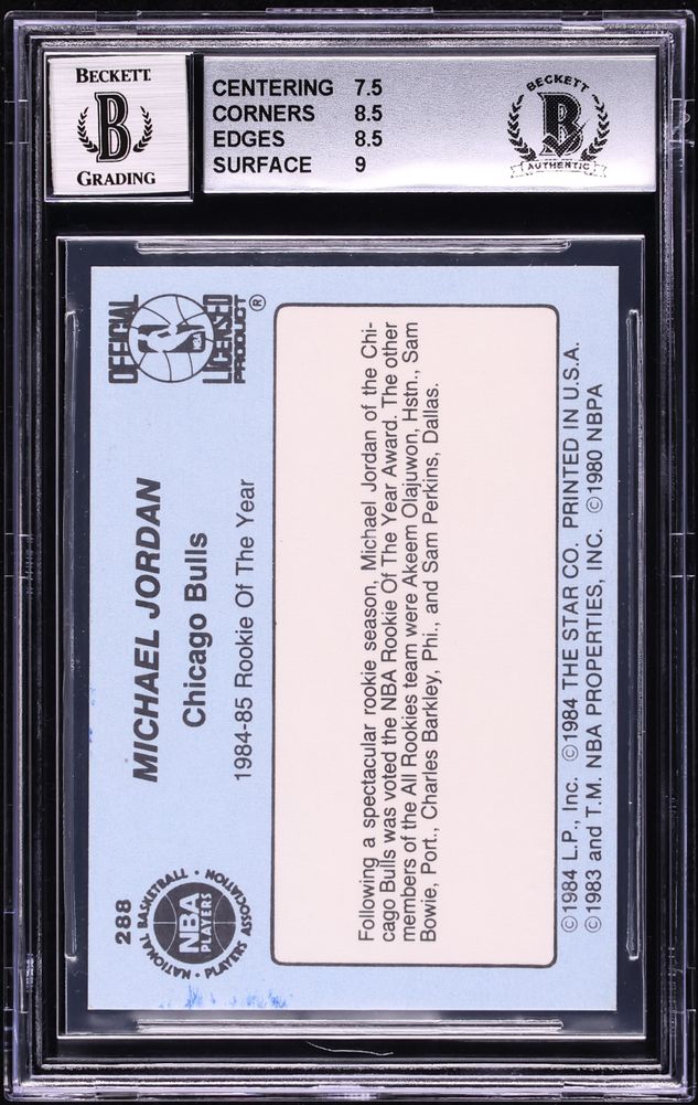 1984 Star Basketball Michael Jordan ROOKIE AUTO #288 BAS BGS 8 NM-MT