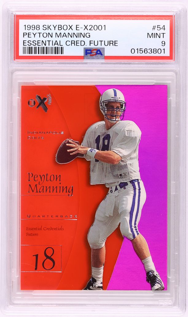 1998 Skybox E-X2001 Essential Credentials Future Peyton Manning ROOKIE 1/7 #54 PSA 9 MINT
